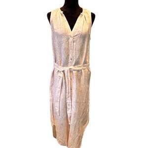 Anthropologie Cloth & Stone Linen Blend Spotted Shirt Dress, Small, Traditional